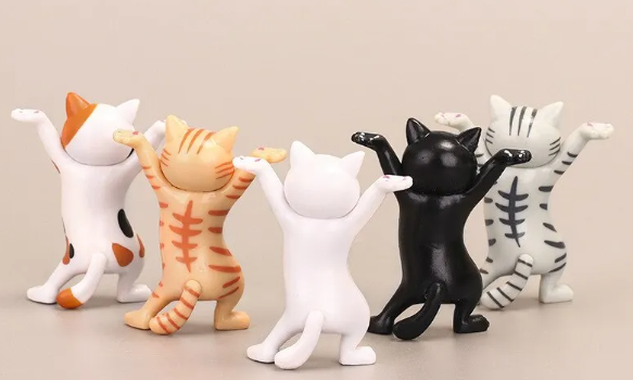 Miniature Dancing Cats Pen and Pencil Holders  5-Pack