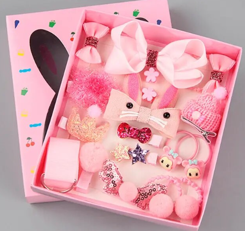 Toddler Hair Clips and Tie Bunny Set