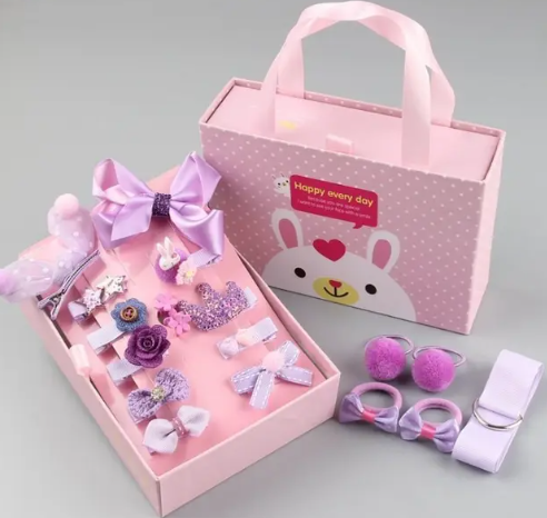 Toddler Hair Clips and Tie Bunny Set
