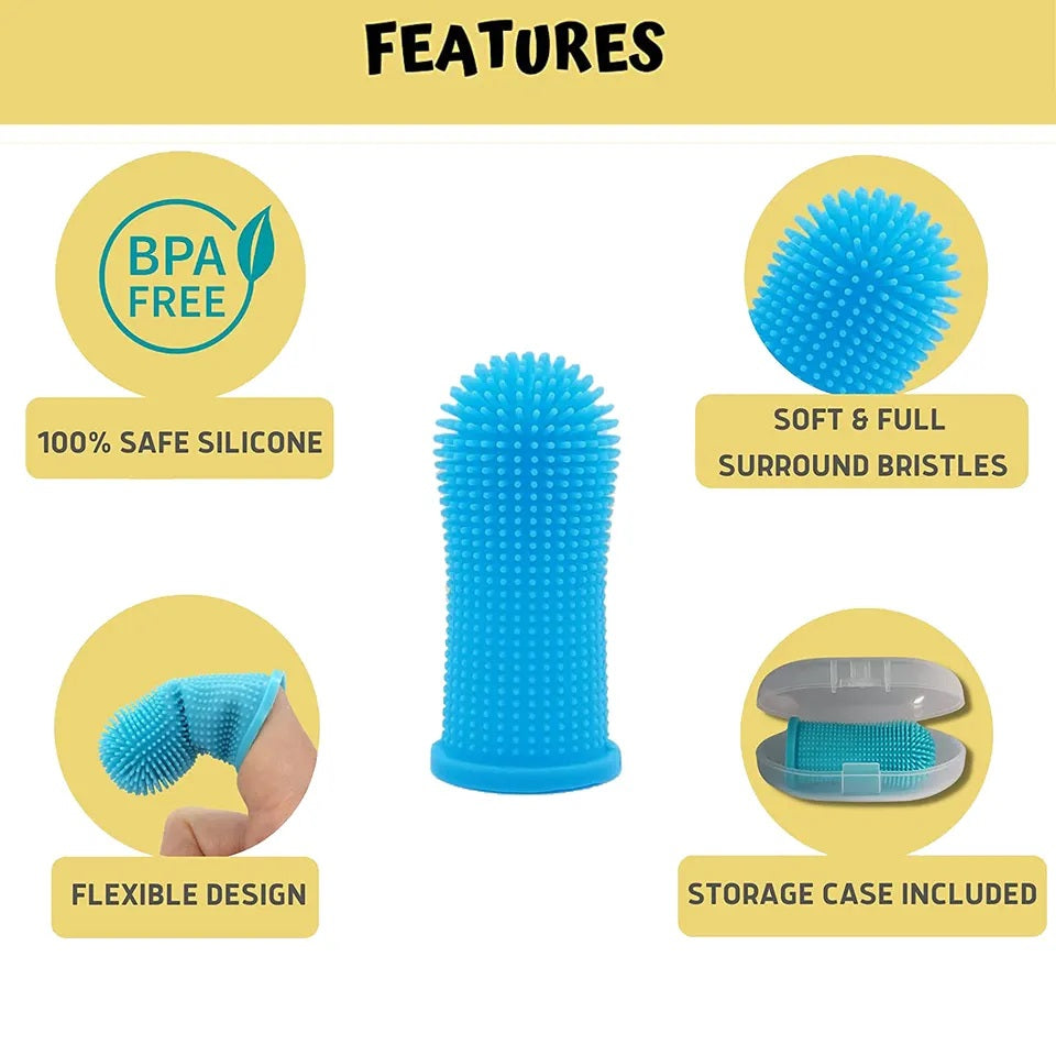 Silicone Finger-Bristle Dog Toothbrush