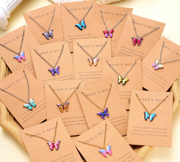 Pide un deseo - Collar con colgante de mariposa