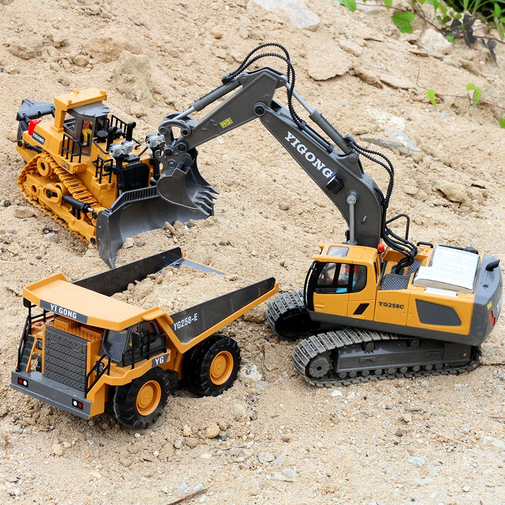 RC Excavator Dumper 2.4G Radio Control RC Car Engineering Vehicle Crawler Truck Bulldozer Electronic Toys Cars for Boys Gifts